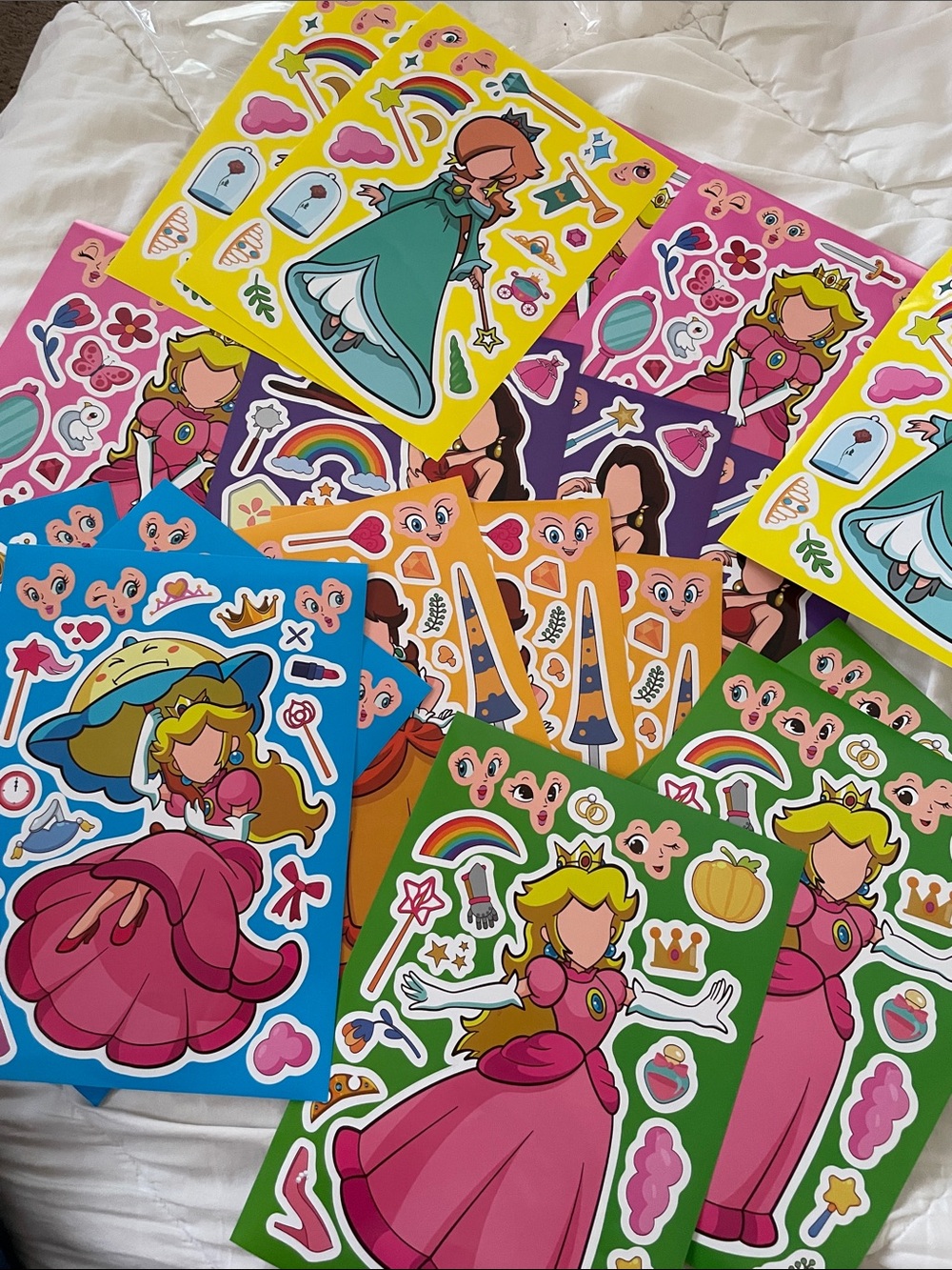 Mario Princess Make a Face Sticker Sheets